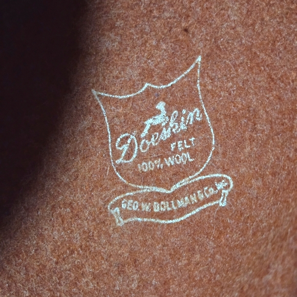 Vintage 70s Gwenn Pennington 100% Doeskin Felt Wool Burnt Orange Bucket Hat - Picture 5 of 6